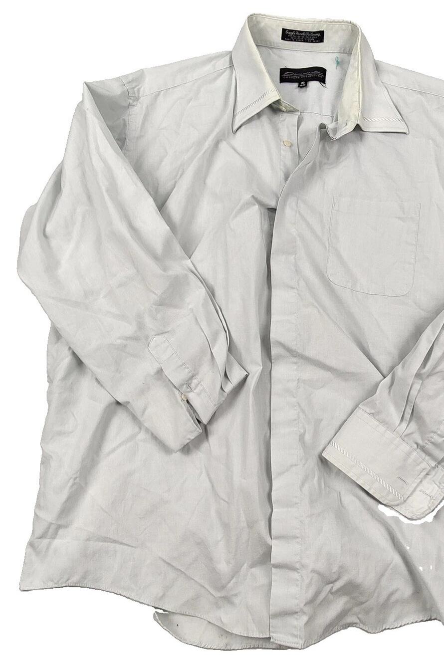 Damante Couture Collection Dress Shirt Mens 16 34/35 White Woven Long Sleeve